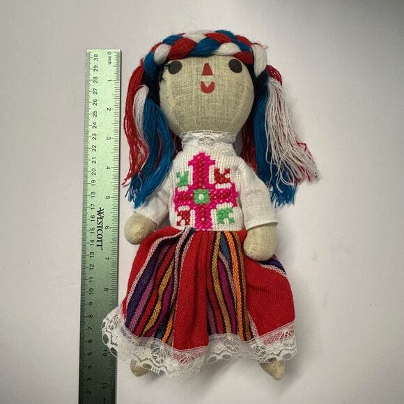 Vintage 1980's Handmade Traditional Folk Art Mexican Doll Button Joints - Picture 10 of 10